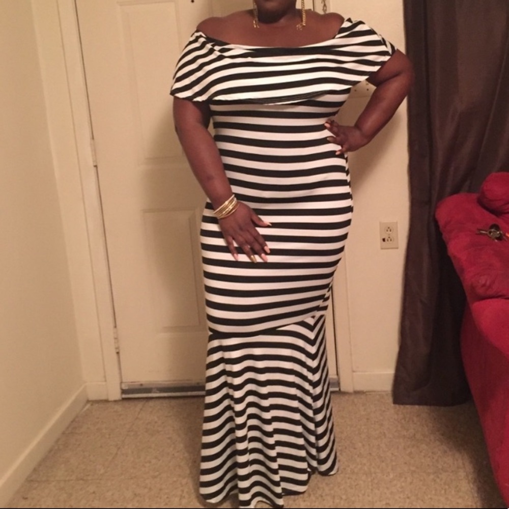 Floor length off the shoulder dress